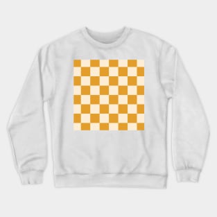 checkered pattern - yellow and mustard checks Crewneck Sweatshirt